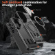 For Samsung Galaxy S24+ 5G Shield Frame Holder MagSafe Phone Case(Black)