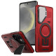 For Samsung Galaxy S24+ 5G Shield Frame Holder MagSafe Phone Case(Red)