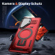 For Samsung Galaxy S24+ 5G Shield Frame Holder MagSafe Phone Case(Red)