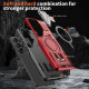 For Samsung Galaxy S24+ 5G Shield Frame Holder MagSafe Phone Case(Red)