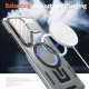 For Samsung Galaxy S24+ 5G Shield Frame Holder MagSafe Phone Case(Grey)