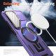 For Samsung Galaxy S24+ 5G Shield Frame Holder MagSafe Phone Case(Purple)