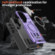 For Samsung Galaxy S24+ 5G Shield Frame Holder MagSafe Phone Case(Purple)