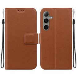 For Samsung Galaxy S24+ 5G Ultra-thin Voltage Magnetic Buckle Leather Phone Case(Brown)