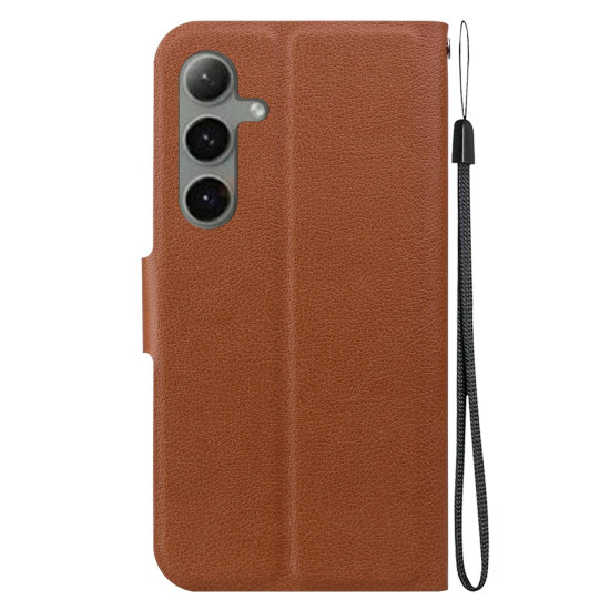 For Samsung Galaxy S24+ 5G Ultra-thin Voltage Magnetic Buckle Leather Phone Case(Brown)