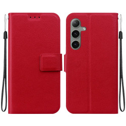 For Samsung Galaxy S24+ 5G Ultra-thin Voltage Magnetic Buckle Leather Phone Case(Red)