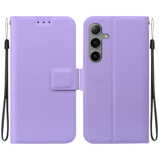 For Samsung Galaxy S24+ 5G Ultra-thin Voltage Magnetic Buckle Leather Phone Case(Purple)
