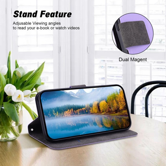 For Samsung Galaxy S24+ 5G Ultra-thin Voltage Magnetic Buckle Leather Phone Case(Purple)