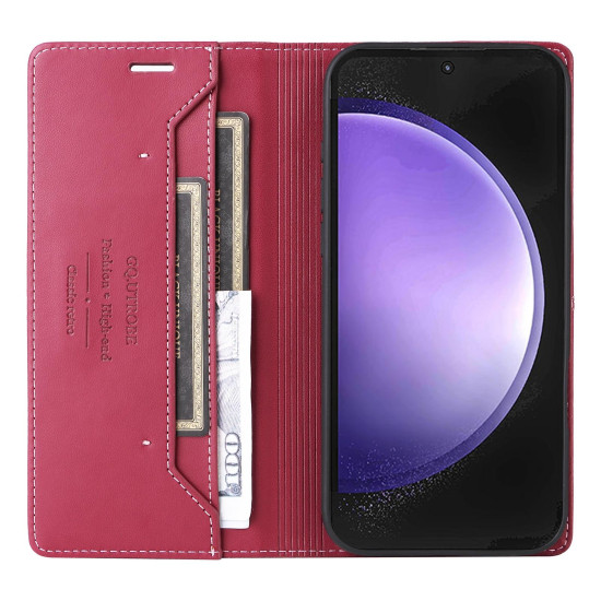 For Samsung Galaxy S24+ 5G GQUTROBE G01 RFID Anti-theft Leather Phone Case(Red)