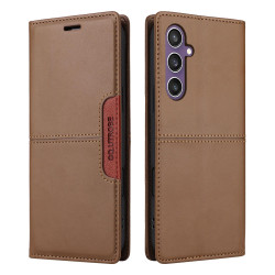 For Samsung Galaxy S24+ 5G GQUTROBE G01 RFID Anti-theft Leather Phone Case(Brown)