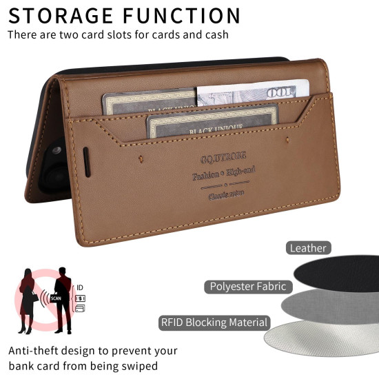 For Samsung Galaxy S24+ 5G GQUTROBE G01 RFID Anti-theft Leather Phone Case(Brown)