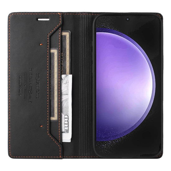 For Samsung Galaxy S24+ 5G GQUTROBE G01 RFID Anti-theft Leather Phone Case(Black)