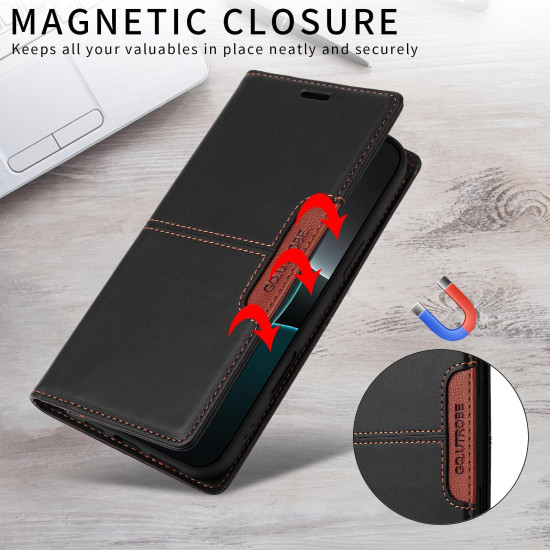 For Samsung Galaxy S24+ 5G GQUTROBE G01 RFID Anti-theft Leather Phone Case(Black)