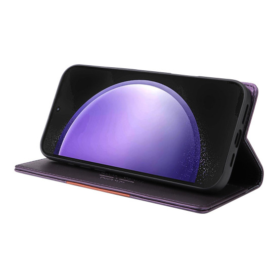 For Samsung Galaxy S24+ 5G GQUTROBE G01 RFID Anti-theft Leather Phone Case(Purple)