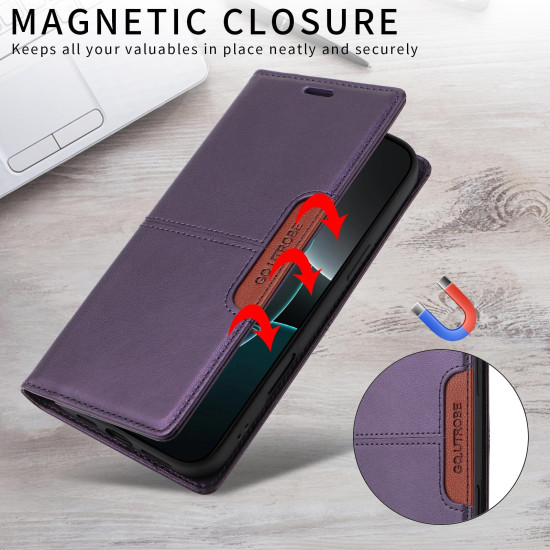 For Samsung Galaxy S24+ 5G GQUTROBE G01 RFID Anti-theft Leather Phone Case(Purple)