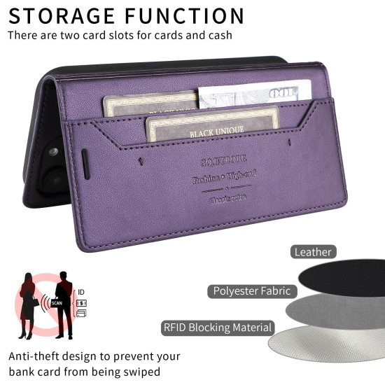 For Samsung Galaxy S24+ 5G GQUTROBE G01 RFID Anti-theft Leather Phone Case(Purple)