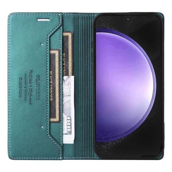 For Samsung Galaxy S24+ 5G GQUTROBE G01 RFID Anti-theft Leather Phone Case(Green)
