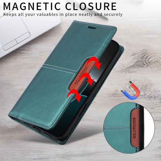 For Samsung Galaxy S24+ 5G GQUTROBE G01 RFID Anti-theft Leather Phone Case(Green)