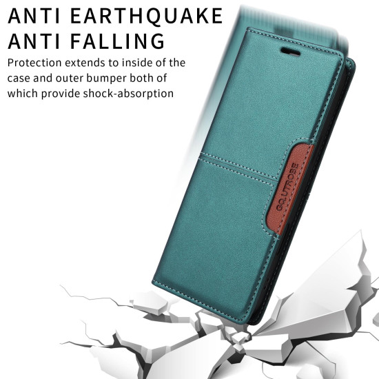 For Samsung Galaxy S24+ 5G GQUTROBE G01 RFID Anti-theft Leather Phone Case(Green)