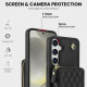 For Samsung Galaxy S24+ / S25+ 5G AwQuer Crossbody Zipper Wallet Rhombic Leather Back Phone Case(Black)