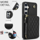 For Samsung Galaxy S24+ / S25+ 5G AwQuer Crossbody Zipper Wallet Rhombic Leather Back Phone Case(Black)