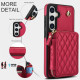 For Samsung Galaxy S24+ / S25+ 5G AwQuer Crossbody Zipper Wallet Rhombic Leather Back Phone Case(Red)