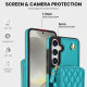 For Samsung Galaxy S24+ / S25+ 5G AwQuer Crossbody Zipper Wallet Rhombic Leather Back Phone Case(Green)