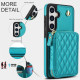 For Samsung Galaxy S24+ / S25+ 5G AwQuer Crossbody Zipper Wallet Rhombic Leather Back Phone Case(Green)