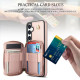 For Samsung Galaxy S24+ / S25+ 5G AwQuer Crossbody Zipper Wallet Rhombic Leather Back Phone Case(Rose Gold)