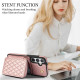 For Samsung Galaxy S24+ / S25+ 5G AwQuer Crossbody Zipper Wallet Rhombic Leather Back Phone Case(Rose Gold)