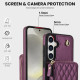 For Samsung Galaxy S24+ / S25+ 5G AwQuer Crossbody Zipper Wallet Rhombic Leather Back Phone Case(Dark Purple)