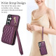 For Samsung Galaxy S24+ / S25+ 5G AwQuer Crossbody Zipper Wallet Rhombic Leather Back Phone Case(Dark Purple)