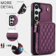 For Samsung Galaxy S24+ / S25+ 5G AwQuer Crossbody Zipper Wallet Rhombic Leather Back Phone Case(Dark Purple)