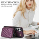 For Samsung Galaxy S24+ / S25+ 5G AwQuer Crossbody Zipper Wallet Rhombic Leather Back Phone Case(Dark Purple)
