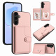 For Samsung Galaxy S24+ 5G Button Card Bag RFID Anti-theft Phone Case(Pink)