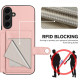 For Samsung Galaxy S24+ 5G Button Card Bag RFID Anti-theft Phone Case(Pink)