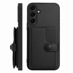 For Samsung Galaxy S24+ 5G Button Card Bag RFID Anti-theft Phone Case(Black)