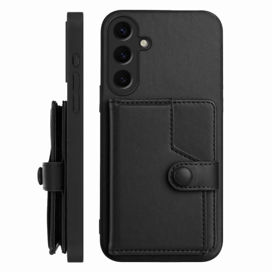 For Samsung Galaxy S24+ 5G Button Card Bag RFID Anti-theft Phone Case(Black)