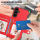 For Samsung Galaxy S24+ 5G Button Card Bag RFID Anti-theft Phone Case(Red)