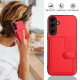 For Samsung Galaxy S24+ 5G Button Card Bag RFID Anti-theft Phone Case(Red)