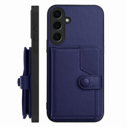 For Samsung Galaxy S24+ 5G Button Card Bag RFID Anti-theft Phone Case(Blue)