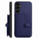 For Samsung Galaxy S24+ 5G Button Card Bag RFID Anti-theft Phone Case(Blue)