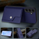 For Samsung Galaxy S24+ 5G Button Card Bag RFID Anti-theft Phone Case(Blue)