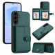 For Samsung Galaxy S24+ 5G Button Card Bag RFID Anti-theft Phone Case(Green)