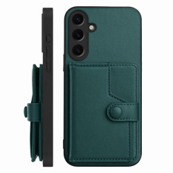 For Samsung Galaxy S24+ 5G Button Card Bag RFID Anti-theft Phone Case(Green)