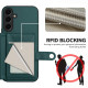 For Samsung Galaxy S24+ 5G Button Card Bag RFID Anti-theft Phone Case(Green)