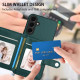 For Samsung Galaxy S24+ 5G Button Card Bag RFID Anti-theft Phone Case(Green)