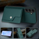 For Samsung Galaxy S24+ 5G Button Card Bag RFID Anti-theft Phone Case(Green)