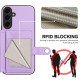 For Samsung Galaxy S24+ 5G Button Card Bag RFID Anti-theft Phone Case(Purple)
