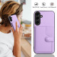 For Samsung Galaxy S24+ 5G Button Card Bag RFID Anti-theft Phone Case(Purple)